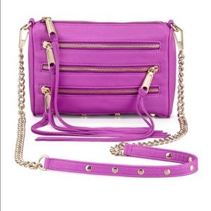 Rebecca Minkoff Mini 5-Zip Crossbody Bag, Purple